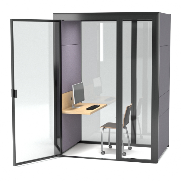 Work Pod with MiEN WDS 4-Leg Chair with Casters