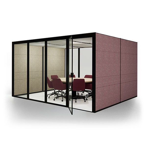 Eco Max L Connected with Glass Back and Seated Height Table