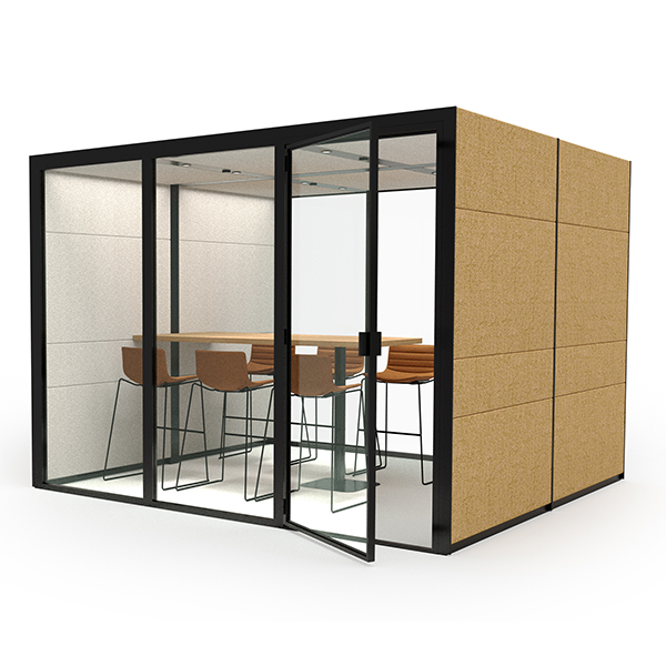Eco Team M Connected with Glass Back and Cafe Height Table Eco Team M Connected with Glass Back and Cafe Height Table