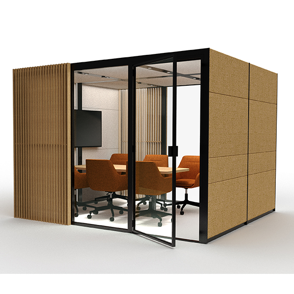 Eco Team M Connected with Glass Back, Seated Height Table, and Privacy Slats Eco Team M Connected with Glass Back, Seated Height Table, and Privacy Slats